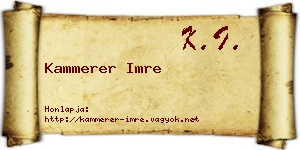 Kammerer Imre névjegykártya